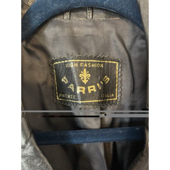 Parri's Leather Jacket Medium Womens Black Fiorenze Italy ClassicPockets Buttons - Picture 4 of 11